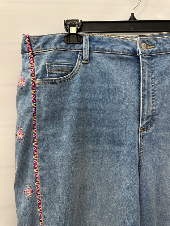 NWT Tribal Jeans Embroidered Wide Leg Denim Women’s Size 16 - Picture 7 of 7